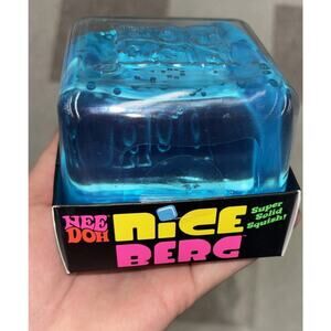 NeeDoh Nice Berg Blue XL Giant Nee Doh Niceberg Solid Squish Cube Ice Block